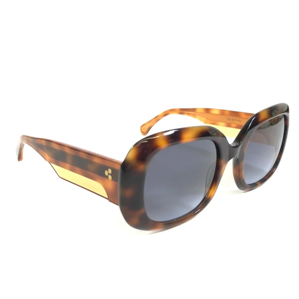 Alfred Kerbs Sunglasses MARTINA HV Havana Square Frames w/ Gradient Blue Lenses